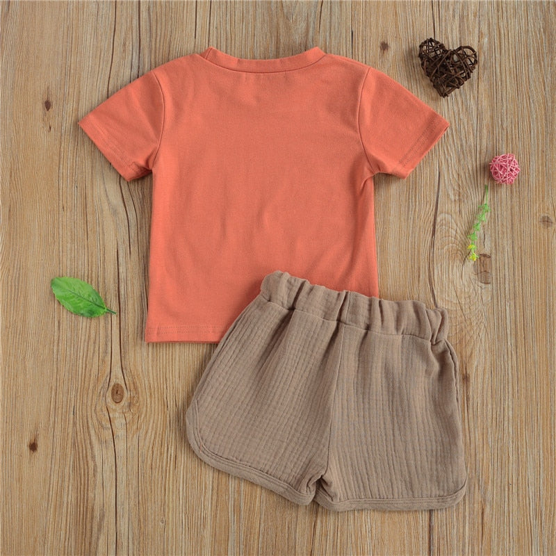 NEW Toddler Kids Boys/ Girls Casual Sets Summer 2PC  T-shirt+Cotton Shorts Suits