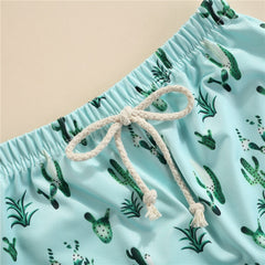 Summer Baby/ Toddler Boys Mint Beach Short Sleeve Top +Cactus/Pineapple Pattern Short sets