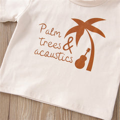 Summer Palms Trees  Boys 2pc Beachwear Cotton Set