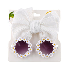 Girls Summer Soft Bows Headband +Sunglasses Sunglasses Accessories