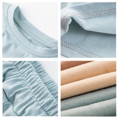 Cozy Kids Matching Everyday Neutrals 2pc Set For Boy/ Girls T-Shirt Shorts