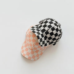 Cozy Kids Checkered Smiles cartoon Baseball HatsFor Kids Boys/ Girls