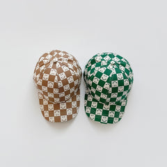 Cozy Kids Checkered Smiles cartoon Baseball HatsFor Kids Boys/ Girls