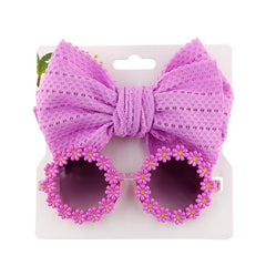 Girls Summer Soft Bows Headband +Sunglasses Sunglasses Accessories