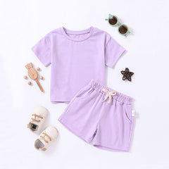 Cozy Kids Matching Everyday Neutrals 2pc Set For Boy/ Girls T-Shirt Shorts