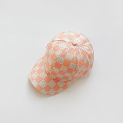 Cozy Kids Checkered Smiles cartoon Baseball HatsFor Kids Boys/ Girls