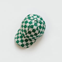 Cozy Kids Checkered Smiles cartoon Baseball HatsFor Kids Boys/ Girls