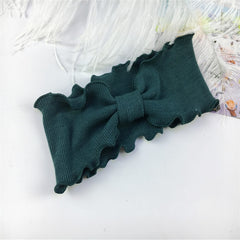 Baby Girls Solid Twisted Knotted Ruffled Hairband