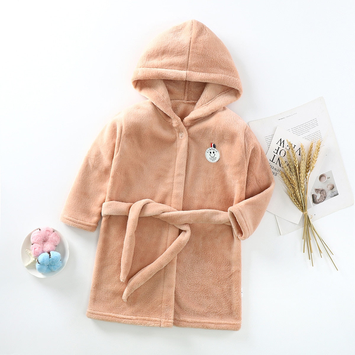 Cozy Kid Hooded Bathrobe for Boys/Girls Thick Warm Long Sleeve Towel Robe