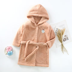 Cozy Kid Hooded Bathrobe for Boys/Girls Thick Warm Long Sleeve Towel Robe