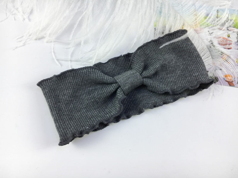 Baby Girls Solid Twisted Knotted Ruffled Hairband