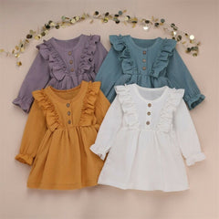 Cozy kid Toddler Girls Cottage Princess Ruffled Dress