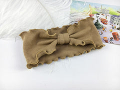Baby Girls Solid Twisted Knotted Ruffled Hairband