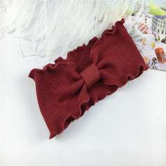 Baby Girls Solid Twisted Knotted Ruffled Hairband