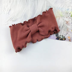 Baby Girls Solid Twisted Knotted Ruffled Hairband