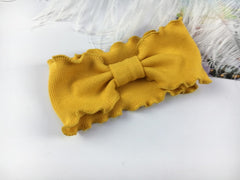 Baby Girls Solid Twisted Knotted Ruffled Hairband
