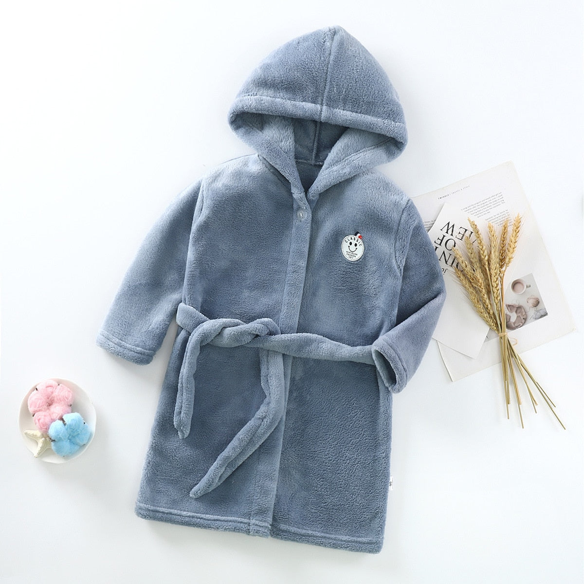 Cozy Kid Hooded Bathrobe for Boys/Girls Thick Warm Long Sleeve Towel Robe