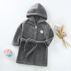Cozy Kid Hooded Bathrobe for Boys/Girls Thick Warm Long Sleeve Towel Robe