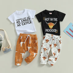 Summer Toddlers Kids short-sleeve Cattle Sets