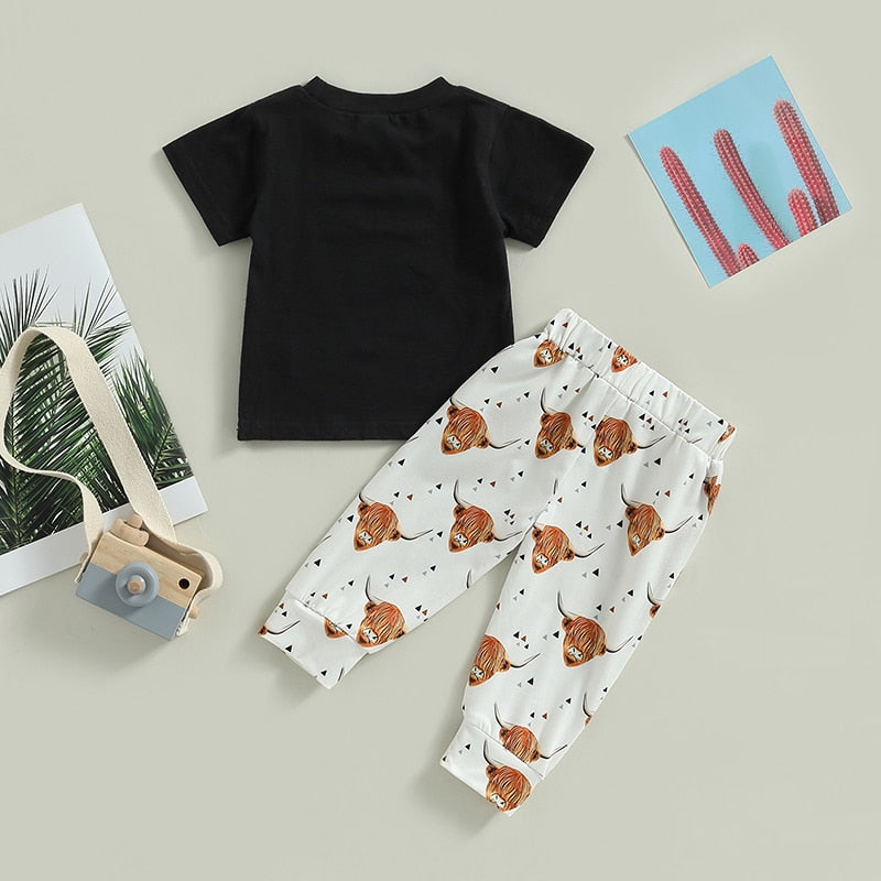 Summer Toddlers Kids short-sleeve Cattle Sets