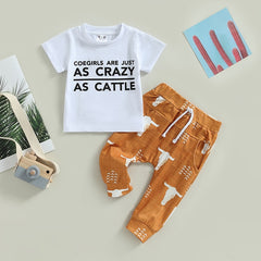 Summer Toddlers Kids short-sleeve Cattle Sets
