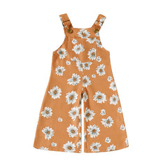 Summer Sun floral Girls Jumpsuits Suspender Pants