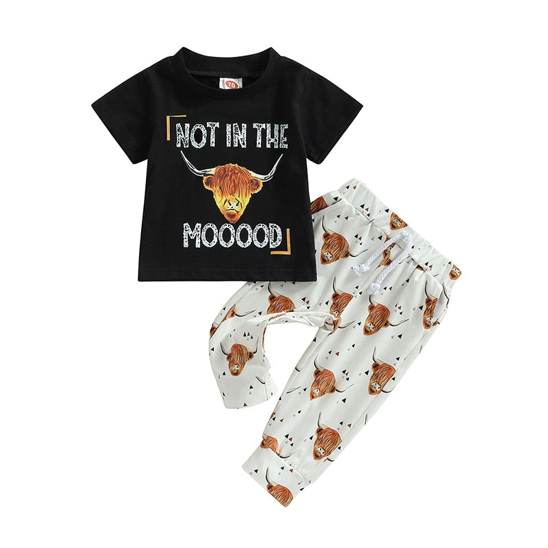 Summer Toddlers Kids short-sleeve Cattle Sets
