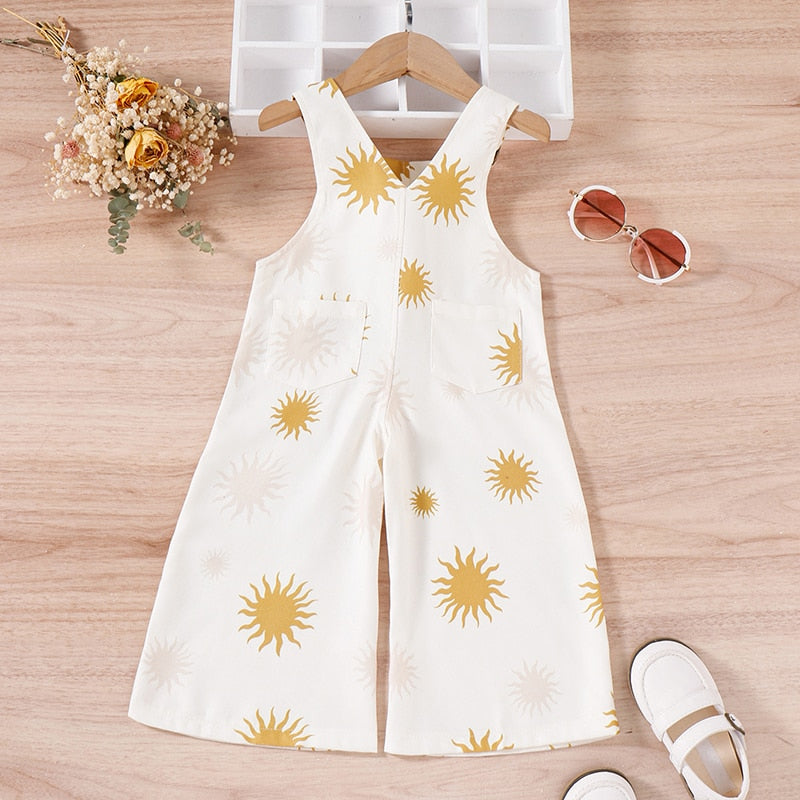 Summer Sun floral Girls Jumpsuits Suspender Pants