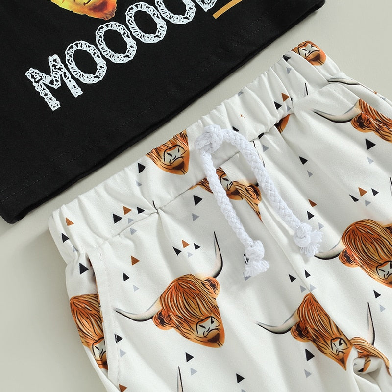 Summer Toddlers Kids short-sleeve Cattle Sets