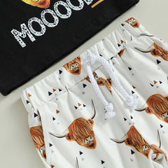 Summer Toddlers Kids short-sleeve Cattle Sets