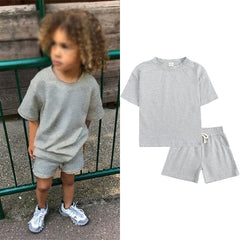 Cozy Kid Summer Essential Boys/Girls Short Sleeve Top+Shorts Sets