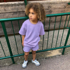 Cozy Kid Summer Essential Boys/Girls Short Sleeve Top+Shorts Sets