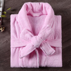 Children's Terry Bathrobe Boys Girls Cotton Thicken Towel Bath Robe Swimming Turn-up Collar Little Girl Robes Dressing Gown Kids