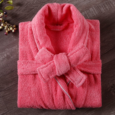 Children's Terry Bathrobe Boys Girls Cotton Thicken Towel Bath Robe Swimming Turn-up Collar Little Girl Robes Dressing Gown Kids