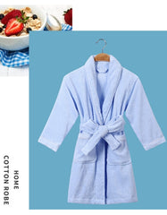 Children's Terry Bathrobe Boys Girls Cotton Thicken Towel Bath Robe Swimming Turn-up Collar Little Girl Robes Dressing Gown Kids