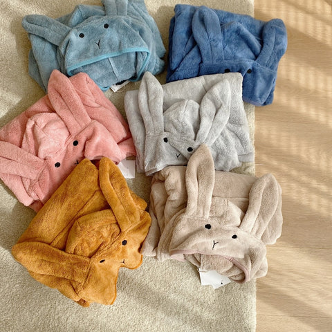 Baby Robe Rabbit Hoodie Cloak Girl Boys Sleepwear Bath Towels Kids Soft Bathrobe Pajamas Children's Clothing Costumes