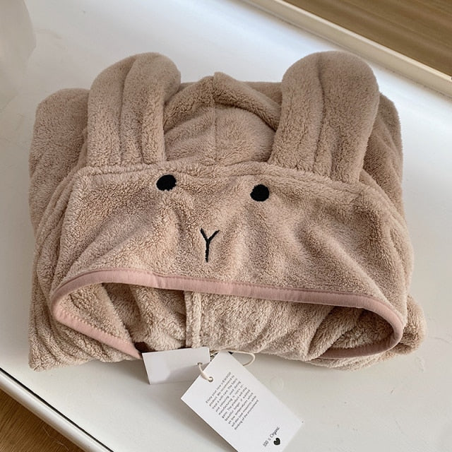 Baby Robe Rabbit Hoodie Cloak Girl Boys Sleepwear Bath Towels Kids Soft Bathrobe Pajamas Children's Clothing Costumes