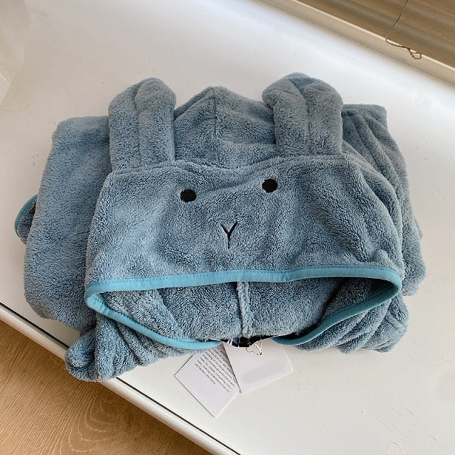 Baby Robe Rabbit Hoodie Cloak Girl Boys Sleepwear Bath Towels Kids Soft Bathrobe Pajamas Children's Clothing Costumes