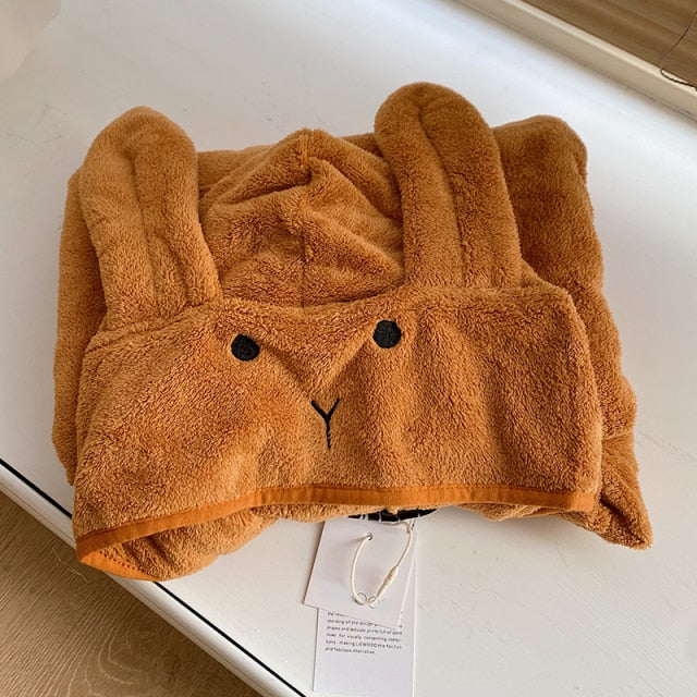 Baby Robe Rabbit Hoodie Cloak Girl Boys Sleepwear Bath Towels Kids Soft Bathrobe Pajamas Children's Clothing Costumes