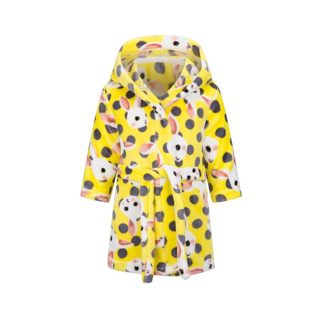 NEW Children's Hooded Flannel Bathrobe Boys/ Girls Patterns