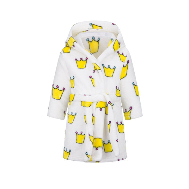NEW Children's Hooded Flannel Bathrobe Boys/ Girls Patterns