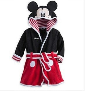 Flannel Cartoon Mouse & Friends pajama Bathrobe.