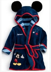 Flannel Cartoon Mouse & Friends pajama Bathrobe.