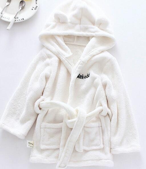 Baby Girls Boys Robes Children Bathrobe Hooded Cap Soft Velvet Robe Pajama Kids Coral Warm Clothes Baby Lovely Home Clothes