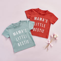 Summer Causal 'mama's little bestie' Kids Girls short sleeve T-shirt