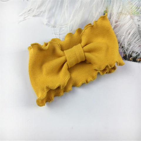 Baby Girls Solid Twisted Knotted Ruffled Hairband