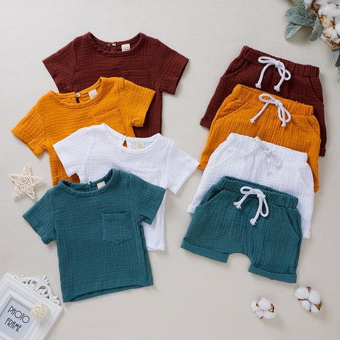 Cozy kids Cotton Linen Casual Short Sets