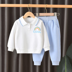 Baby Toddler Girls Set Rainbow Print  Sweatshirt + Pants 2pcs set