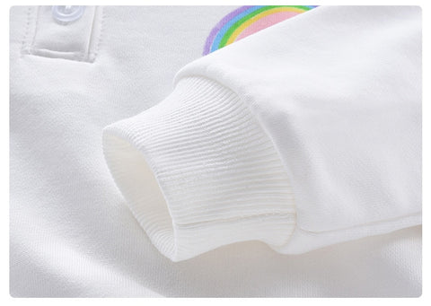 Baby Toddler Girls Set Rainbow Print  Sweatshirt + Pants 2pcs set