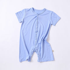 Cozy Soft Baby Summer Essential Short-sleeved Button Down onesie jumpsuit